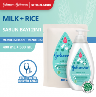 11. Jhonson's Milk+Rice Hair & Body Bath, Sabun yang Kaya akan Nutrisi dari Bahan Alami 