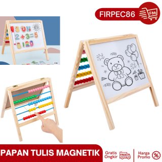 F86 Papan Tulis Magnet Edukasi Anak 2 in 1 Sempoa Belajar Berhitung