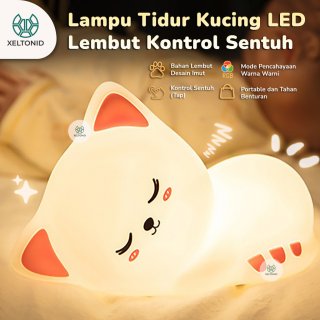 14. Lampu Tidur Silikon Sensor Sentuh Kucing Night Light, Menggemaskan dan Bisa jadi Teman Tidur