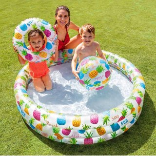 8. INTEX 59469 Kolam Renang Pineapple Splash Pool Set, Memperkenalkan Anak Senangnya Main Air
