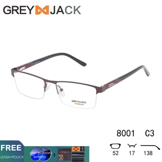 15. Grey Jack Kacamata Half Frame, Kacamata Anti Radiasi