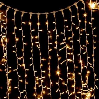 Lampu Tirai LED Warm White Dekorasi Wedding Lamaran