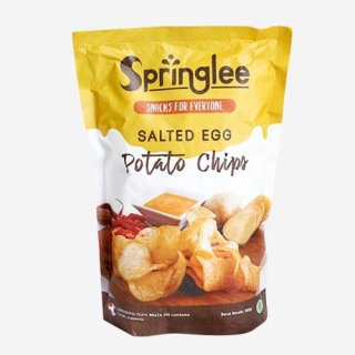 16. Springlee Salted Egg Potato Chips, Rasa Asin yang Alami