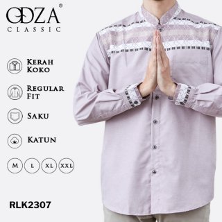 Odza Classic Baju Kemeja Koko Lengan Panjang Bazaru