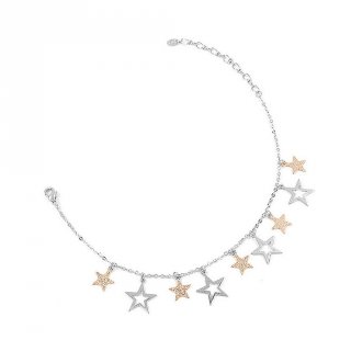 3. Glamorousky Anklet with Silver and Golden Star Charms, Tunjukkan Pesona Cantikmu dengan Anklet Bintang