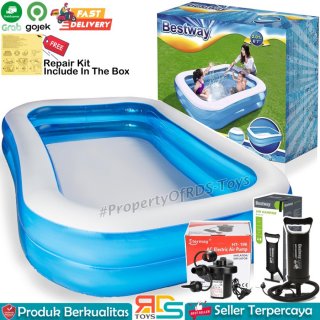 Kolam Renang Anak Bestway Kotak Polos Besar JUMBO Family Pool 54005