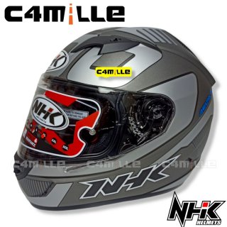 HELM NHK GP1000 DELTA 3 GREY SILVER DOFF DOUBLE VISOR FULL FACE