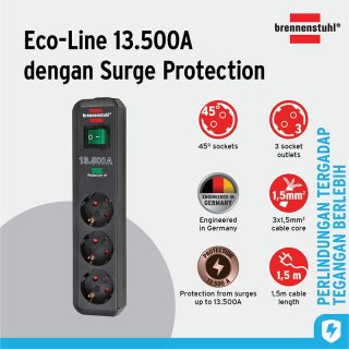 Brennenstuhl Eco-Line 13.500A with Surge Protection