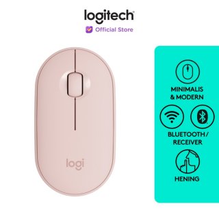 Logitech Pebble M350 Mouse Wireless Bluetooth Slim Silent - Rose