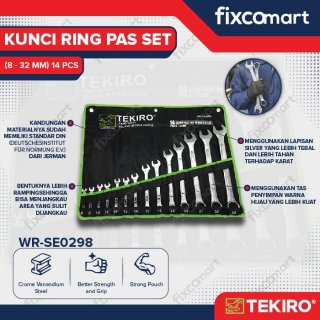 Tekiro Combination Wrench Set / Kunci Ring Pas Set 11 Pcs