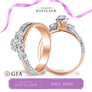 5. Diamond Pavilion Cincin Emas Batu Berlian Axel Solitaire Ring