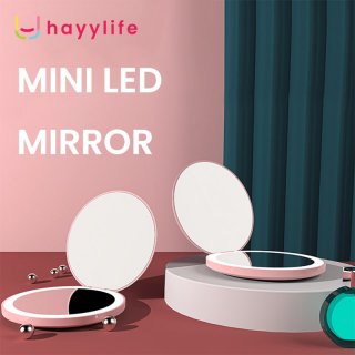 26. HAYYLIFE Cermin Rias MINI Lampu LED, Cermin portable praktis dibawa kemana saja