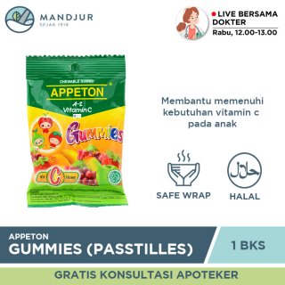 Appeton Gummies (Passtilles) Sachet - Permen Gummy Vitamin C Anak