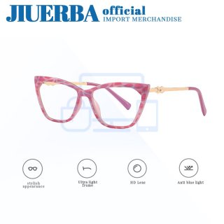2. JIUERBA Western Cat Eye Glasses Kacamata Optik 2046