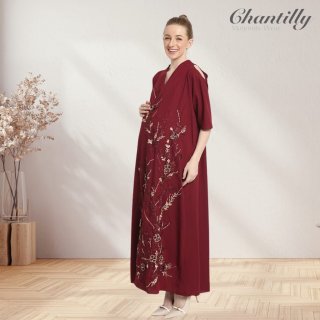 12. Chantilly Maternity/Nursing Long Dress 53048L MRN