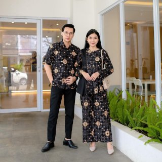 Benang Raja Batik Couple Pria Wanita Motif Skak Bunga