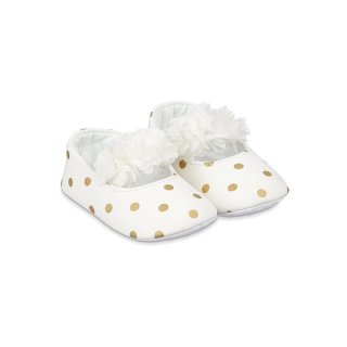 Mothercare Cream Spot Three-Dimensional Flower Baby Pram Shoes