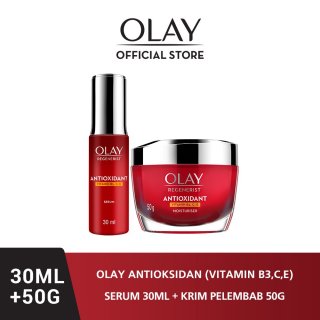 Olay Antioxidant Moisturizer 50gr + Serum 30ml Skin Barrier Cream & Essence Anti Aging Skin Care