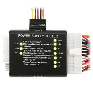 Power Supply Tester Support Power SATA Power IDE dan Power Floppy Disk Cek Tegangan Arus PC Komputer