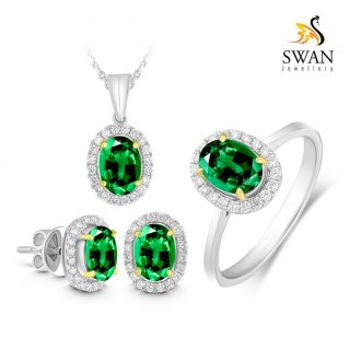 25. Set Perhiasaan Berlian Batu Biron Swan Jewellery