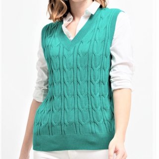 Peponi Vneck Big Cable Vest