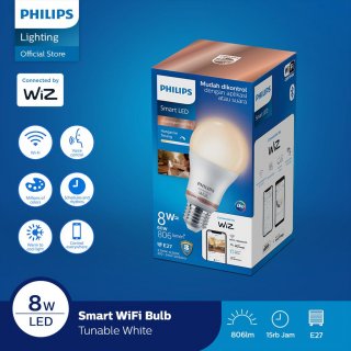 11. Philips Lampu Smart WiFi LED 8W 