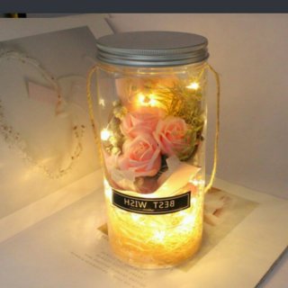 6. Buket Bunga Sabun + Dried Flower LED, Tidur Makin Lelap dan Nyaman