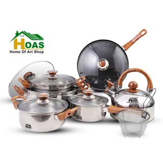 Hoas Panci Set Stainless Steel 12 Pcs