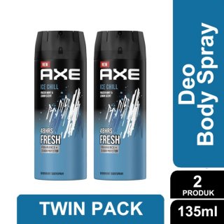 26. Axe Deo Body Spray Ice Chill - Twin Pack, Wangi Mint yang Sangat Segar