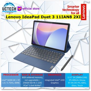 Lenovo IdeaPad Duet 3 - N200 8GB 256GB 11.5" 2K Touchscreen Tablet