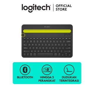 Logitech K480 Keyboard Wireless Bluetooth Portable Multi-Device untuk Windows, Mac, Android, iOS, Apple, iPad, iPhone - Black