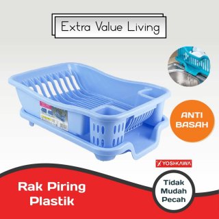 YOSHIKAWA Rak Piring Plastik EVL-RP-08-BIRU