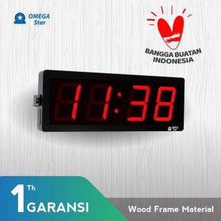 Jam Digital Dinding Kayu 3 Inch / Wooden Digital Clock Modern Minimalist - OMEGA STAR