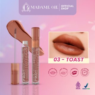 Madame Gie Lip Mud - Makeup Lipstick Velvet Multi-use Transferproof - 03 Toast