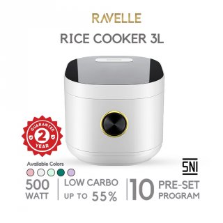 RAVELLE Rice Cooker Digital Low Carbo 3 Liter