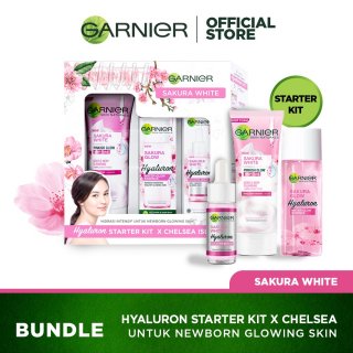 28. Garnier Sakura Glow Hyaluron Skincare Starter Kit X Chelsea, Perawatan Wajah yang Sayang Dilewatkan