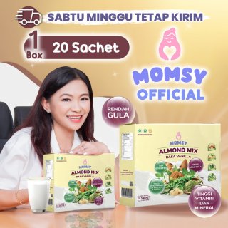 Momsy Almond Mix Rasa Vanilla Susu Pelancar ASI Rendah Gula 
