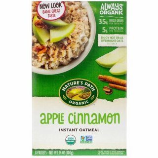 Nature's Path Organic Instant Oatmeal Apple Cinnamon 8 Packets 400 g
