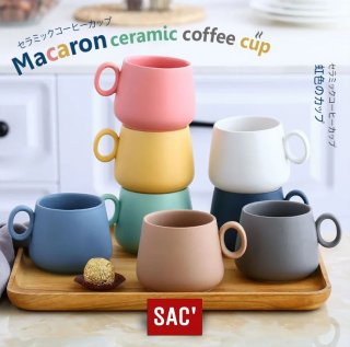 MACARON Nordic Coffee Glass Mug Gelas Kopi Teh Keramik Souvenir Gift