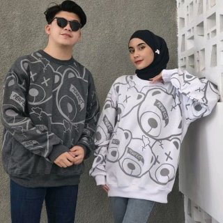 Sweater Oversize Wanita Pria PANDA FULL PRINT XXL