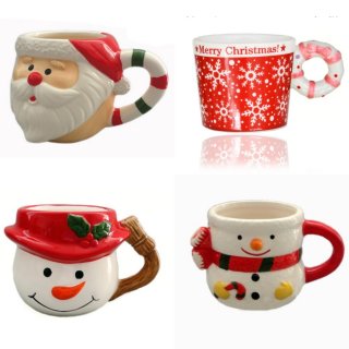 Gelas Natal Santa Kado Souvenir Mug Merry Christmas Glass Snowman - GELAS FLAMINGO