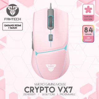 Fantech VX7 Crypto RGB Macro Gaming Mouse Pink 