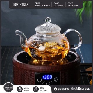 Tea Pot Glass Infuser 400ml Teko Teh Saringan Kaca HY400