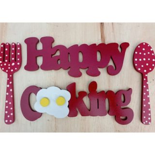 23. Hiasan Happy Cooking Untuk Dinding Dapur, Memasak Jadi Betah