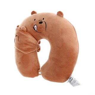 Miniso Grizzly We Bare Bears U-shaped Neck Pillow with Blindfold
