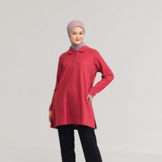 DAUKY Atasan Wanita Tunik Ladies Polo Shirt - 128 - Merah M Limited
