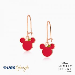 15. UBS Anting Emas Disney Mickey & Minnie Mouse - Aay0051 - 17K, warna Merahnya Bikin Semangat