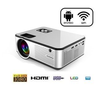 Cheerlux C9 Android Wifi Smart Proyektor 2800 Lumens with TV Tunner