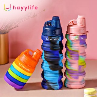 30. HAYYLIFE Botol Minum Silicone Lipat Rainbow HL-AAB562