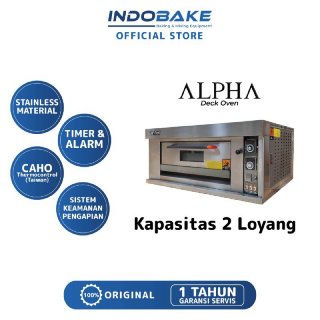 13. Indobake - Baker's Friend Alpha Oven Deck Auto Gas 2 Loyang, High Quality 